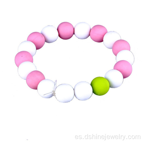 Divertidos de silicona pequeño perlas pulsera joyería por encargo